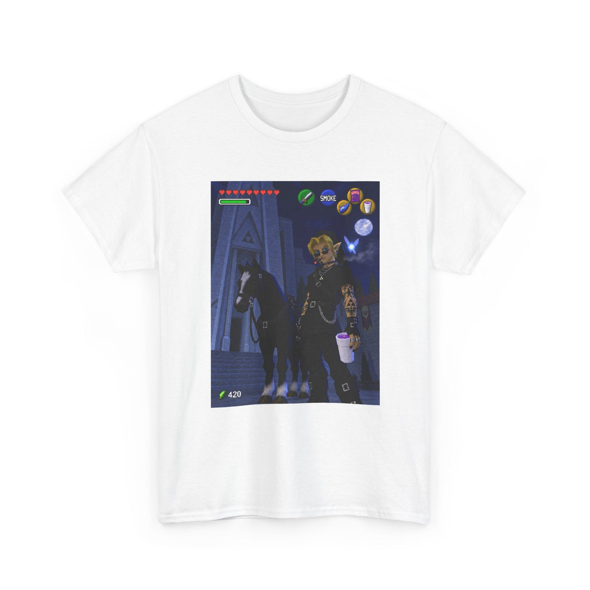 Goth Link Smoking With Epona Tee