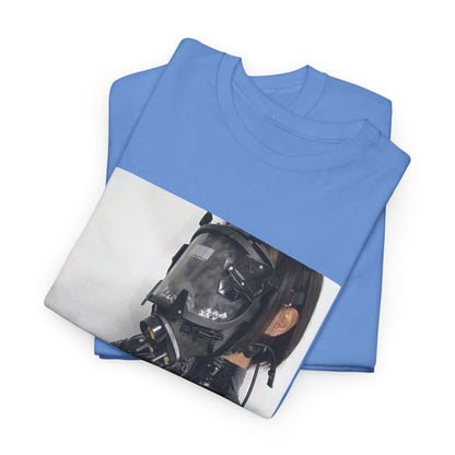 Figure Wearing Gas Mask Tee