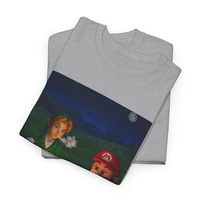 Link and Mario Campfire Smoke Session Tee