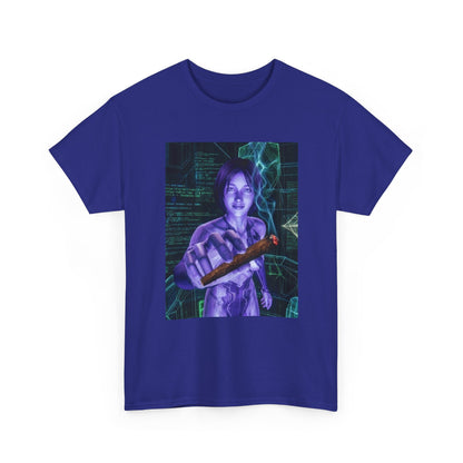 AI Cyber Girl Offering Blunt Tee