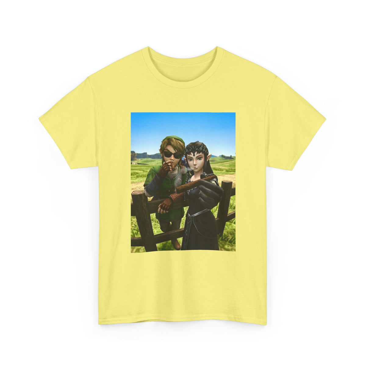 Link And Zelda Smoking Cigars Tee