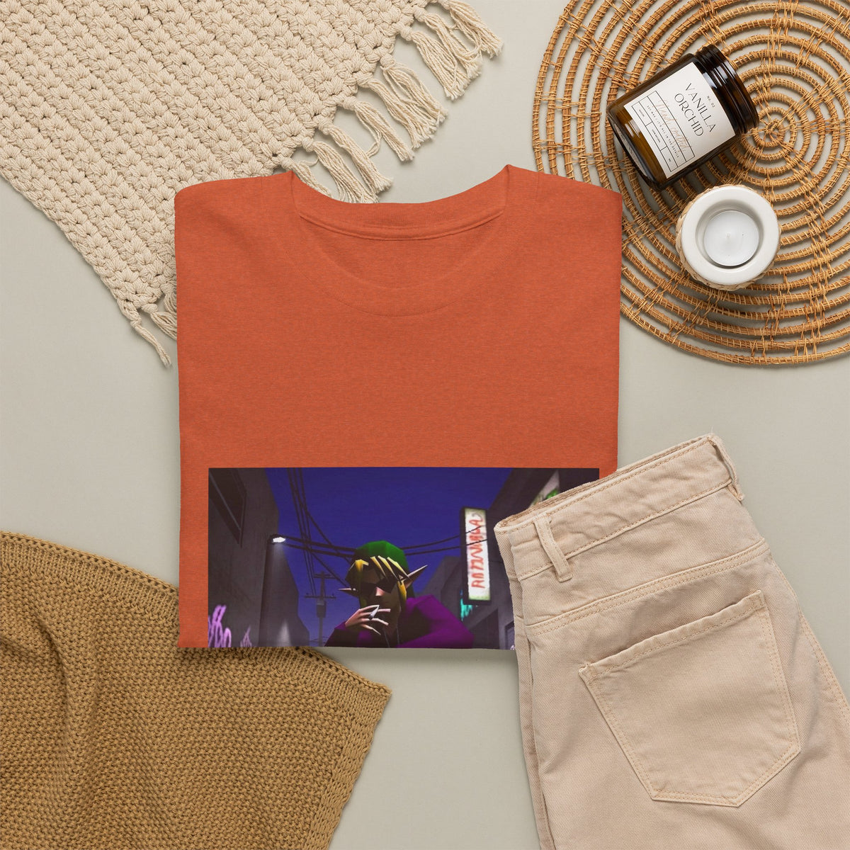 Skater Link Smoking In Neon Alley Tee (Design 8)