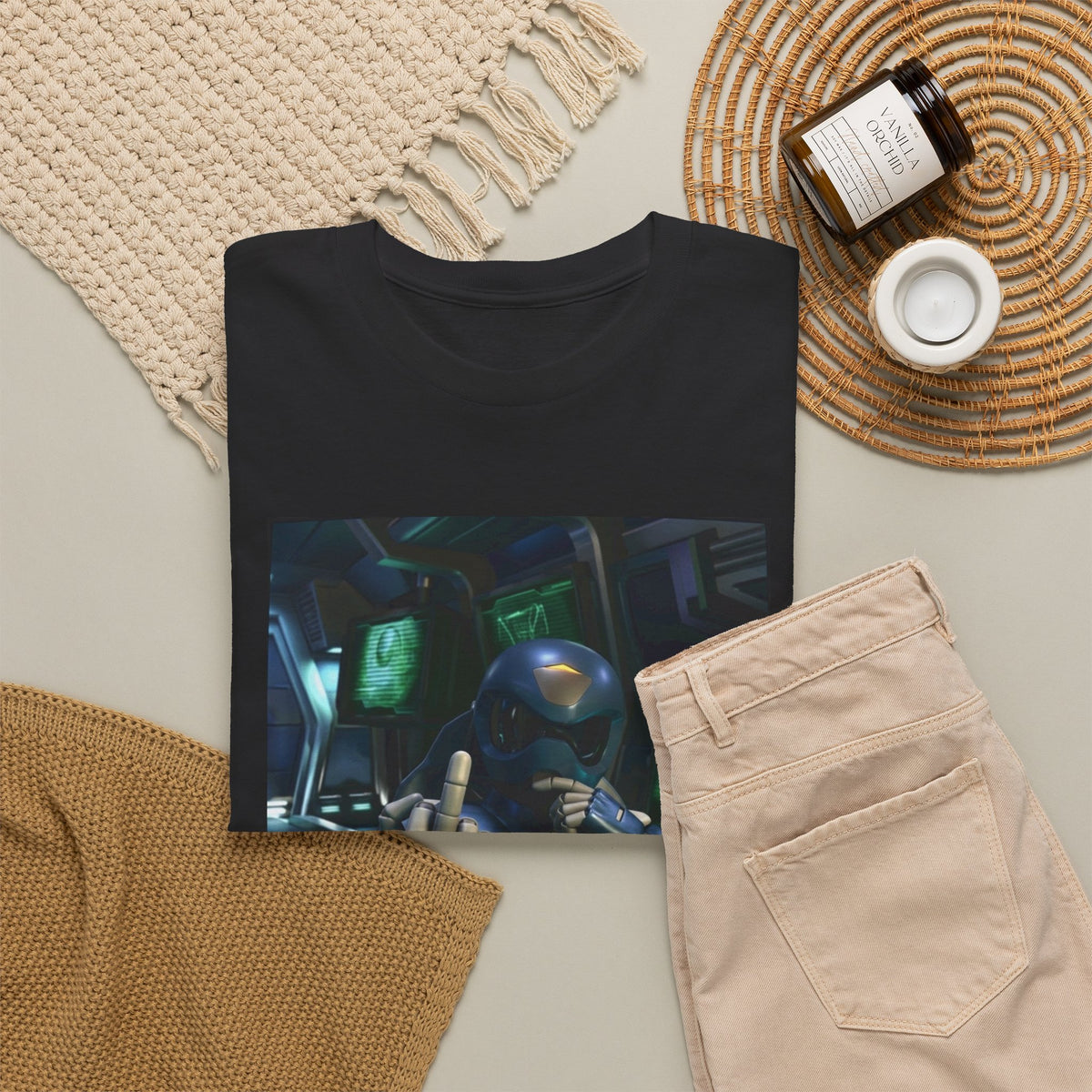 Sci-Fi Pilot Flipping The Bird Tee