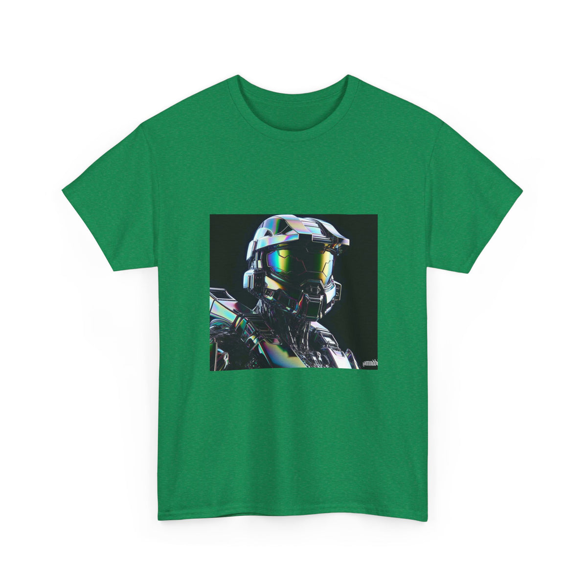 Holographic Cybernetic Sentinel Chrome Helmet Tee