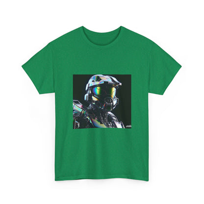 Holographic Cybernetic Sentinel Chrome Helmet Tee