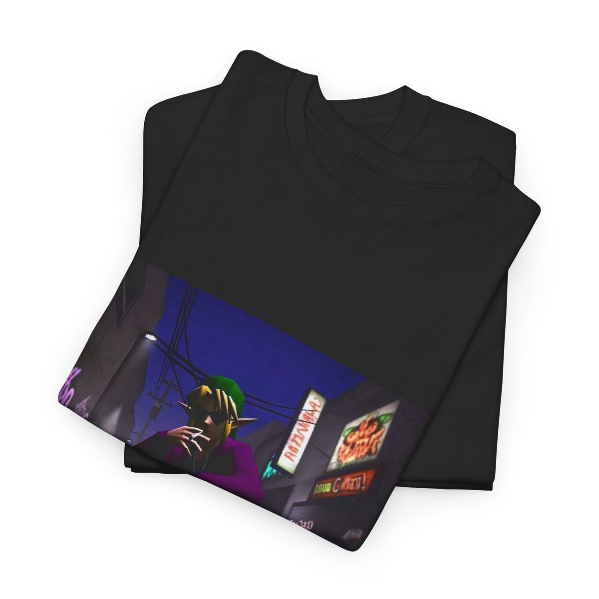 Skater Link Smoking In Neon Alley Tee (Design 8)