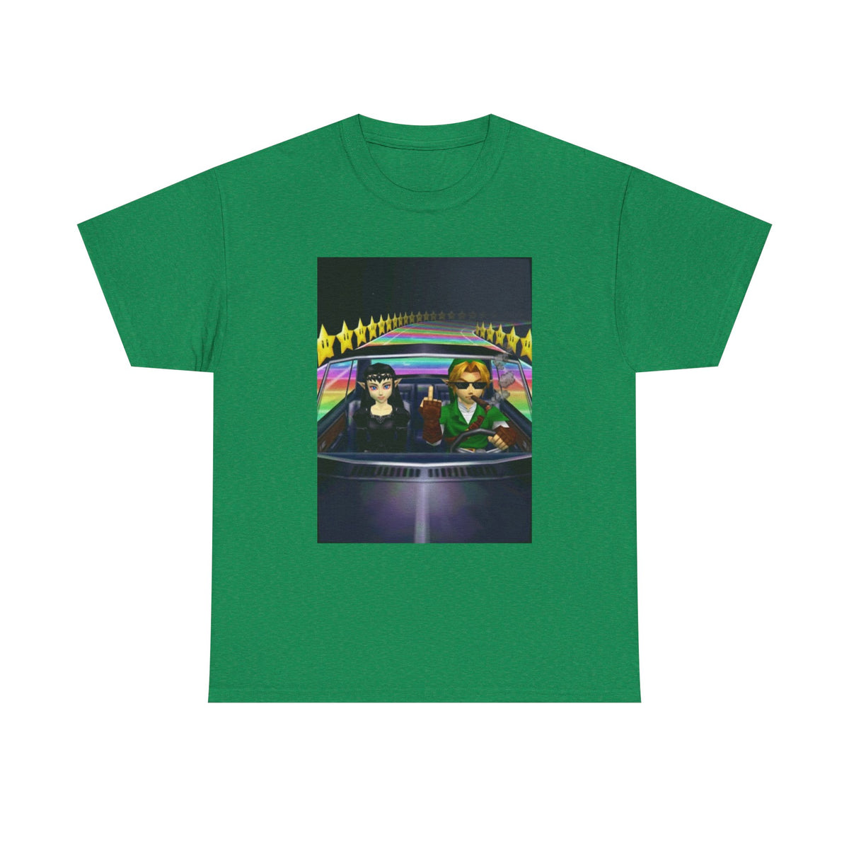Link And Zelda Character On Rainbow Road
