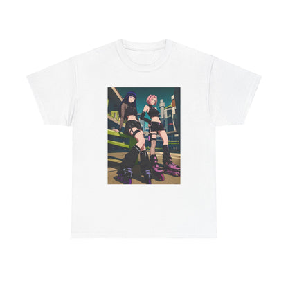Anime Rollerblade Duo On City Street Tee