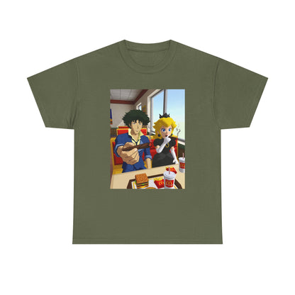 Spike and Peach Smoking Fast Food Tee (Design 3)