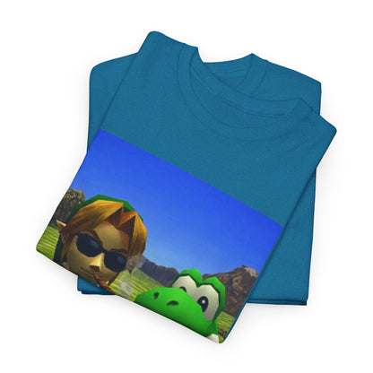 Link And Yoshi Smoking With Attitude Tee