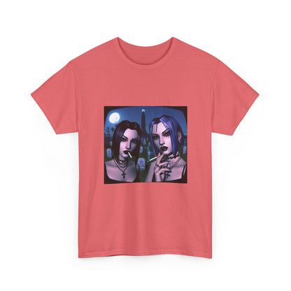 Gothic Gals Smoking In Cemetery Tee