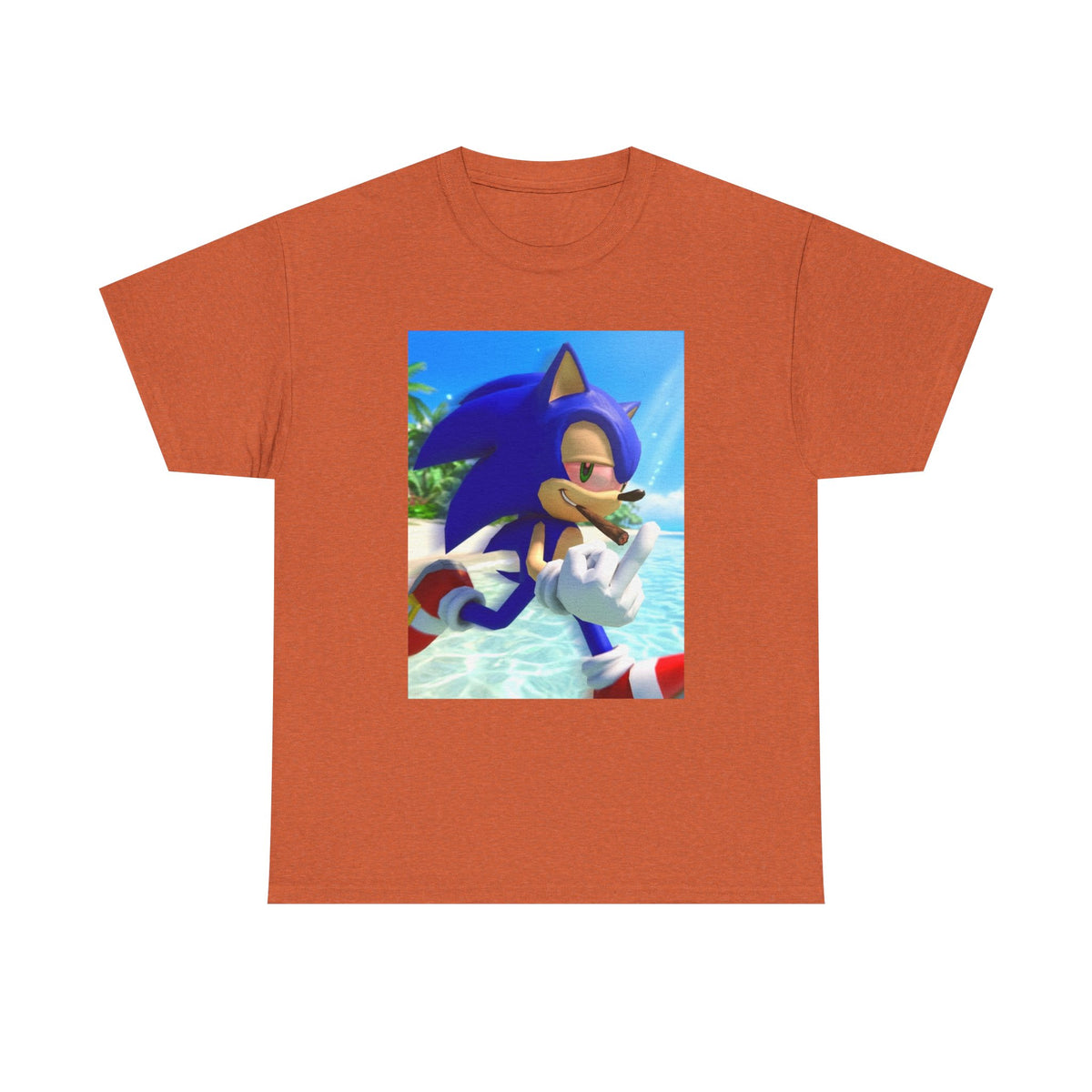 Sonic Smoking Blunt At Beach Tee