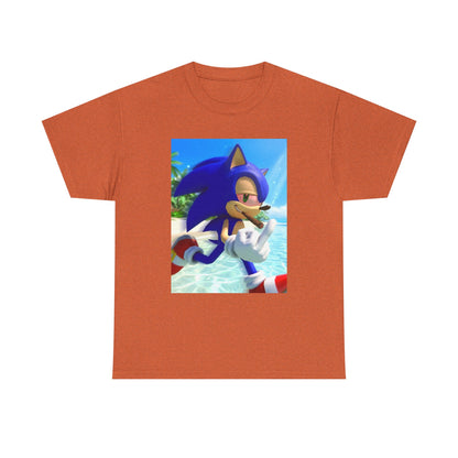 Sonic Smoking Blunt At Beach Tee