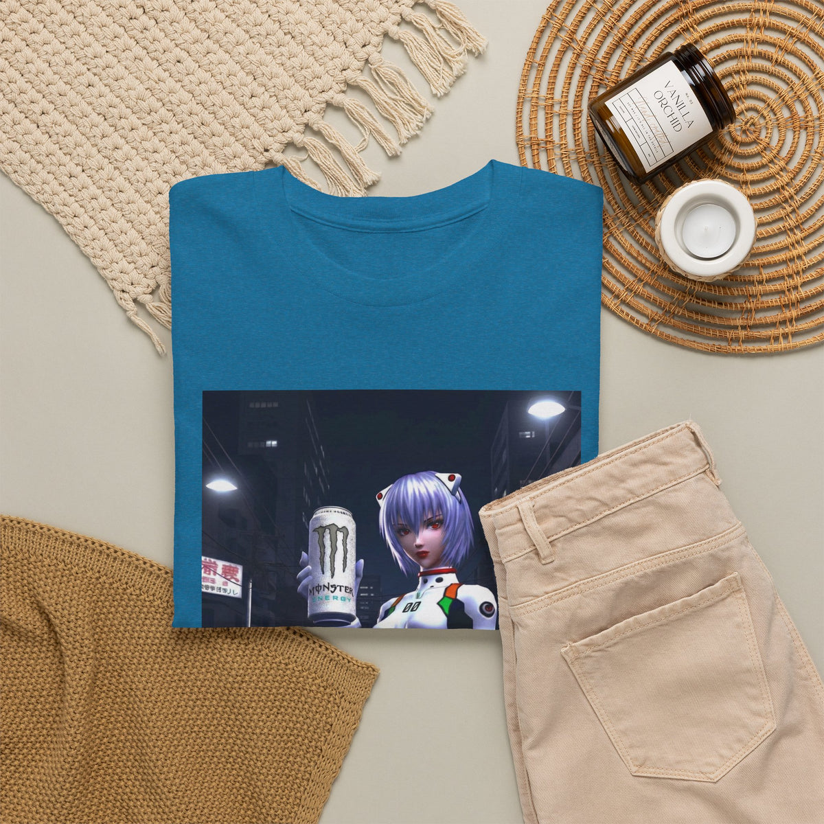 Rei Ayanami Holds Monster Energy In City