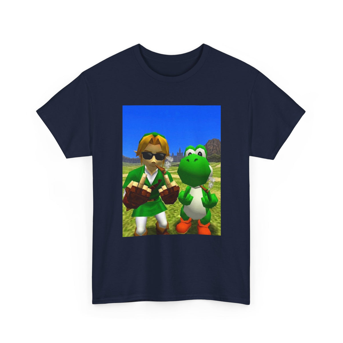 Link And Yoshi Smoking With Attitude