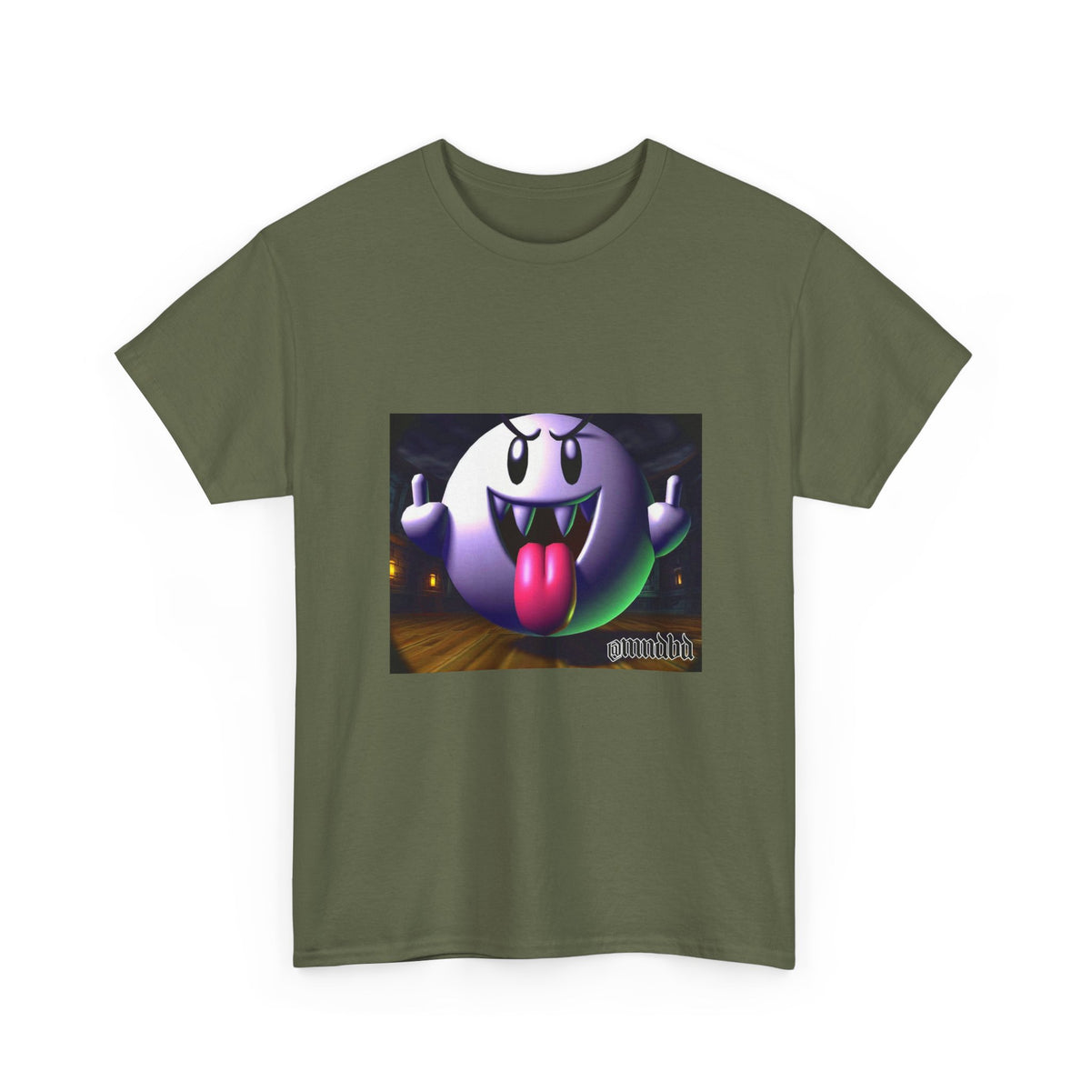 Edgy Ghost Flipping The Bird Tee