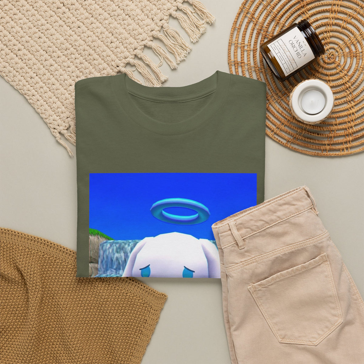 Angel Cinnamoroll Kneeling By Waterfall Tee