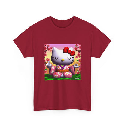 Kitty Meditating and Flipping Bird Tee