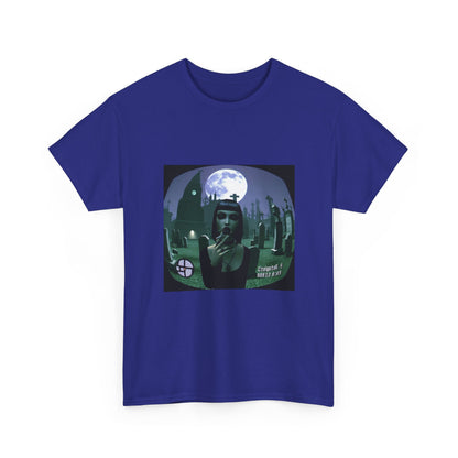 Goth Sim Smoking In Cemetery Moonlight Tee