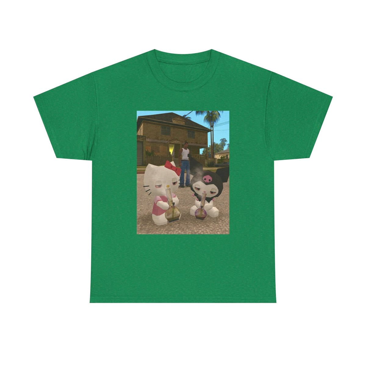 CJ And High Sanrio Characters In Grove Street Tee