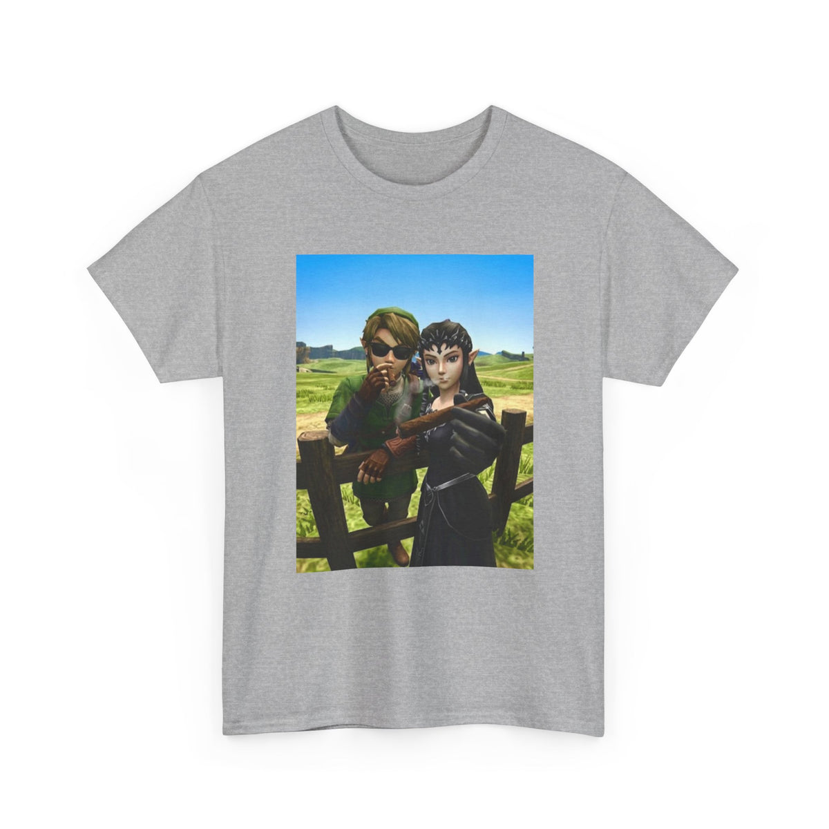 Link And Zelda Smoking Cigars Tee