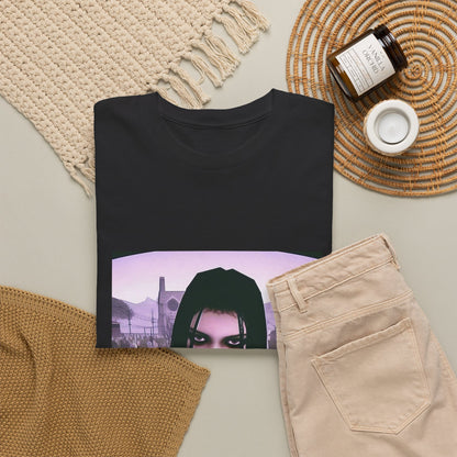 Goth Girl Smoking In Cemetery Tee (Design 17)