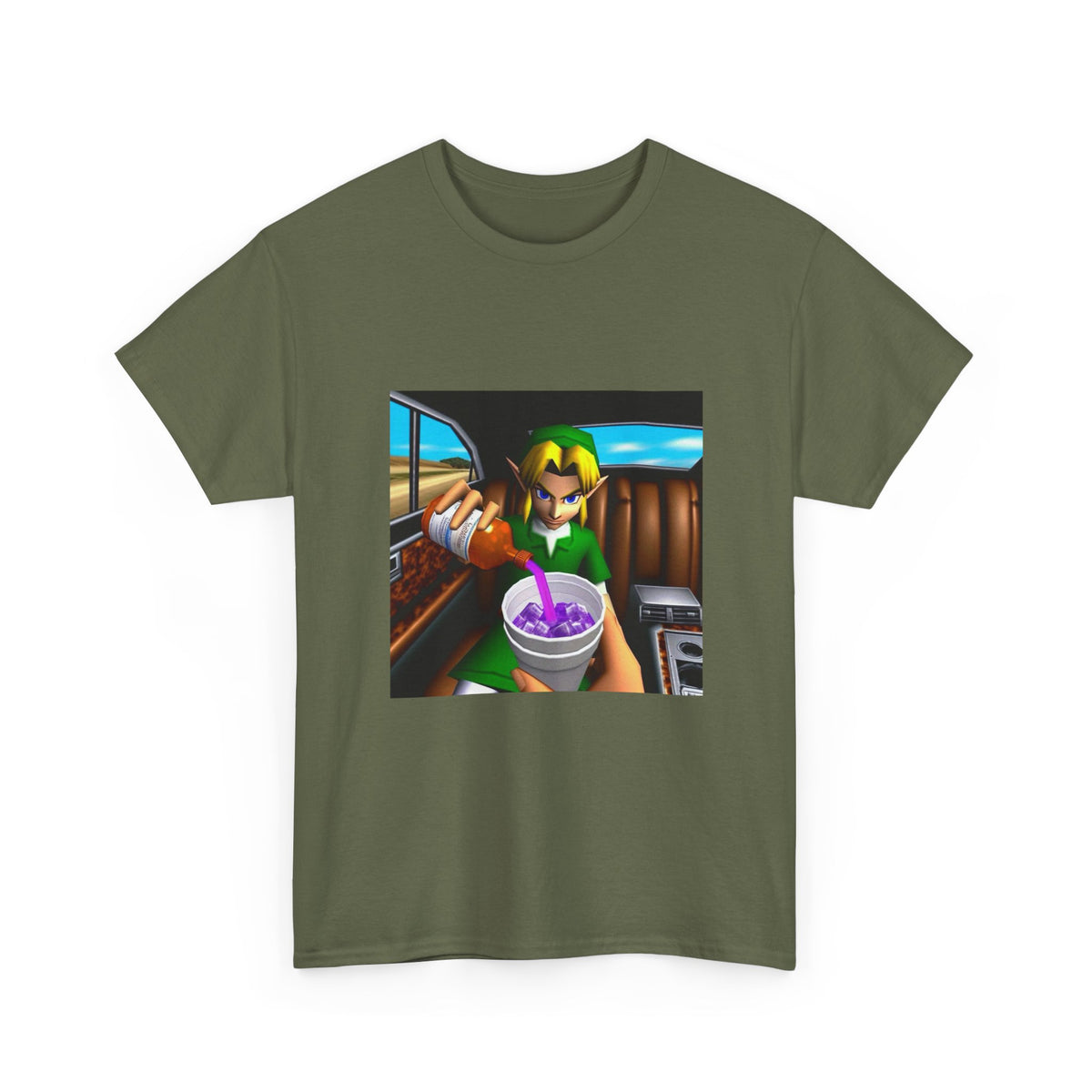 N64 Link Pouring Purple Lean Tee