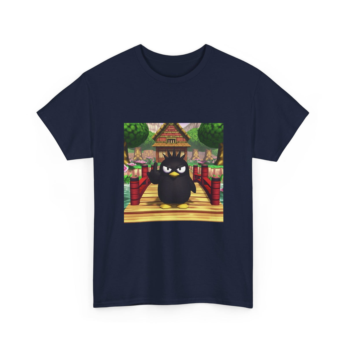 Grumpy Black Bird Flipping Off Tee