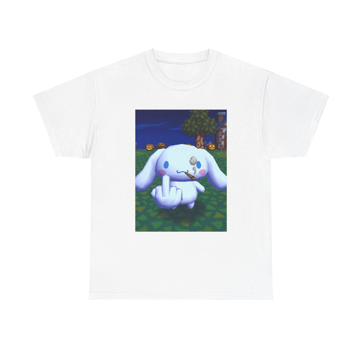 Cinnamoroll Smoking Blunt Flipping Bird Tee