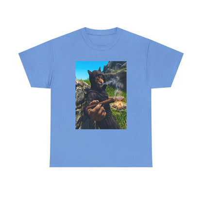 Khajiit Monk Smoking By Campfire Tee