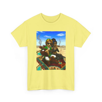 Link And Nabooru Flying On Magic Carpet