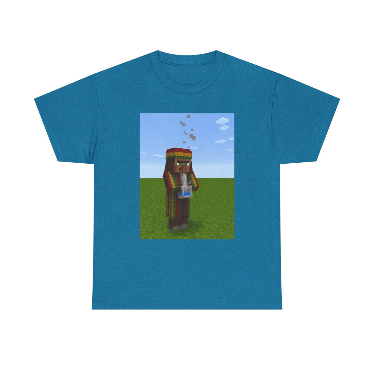 Rasta Minecraft Villager Smoking Tee