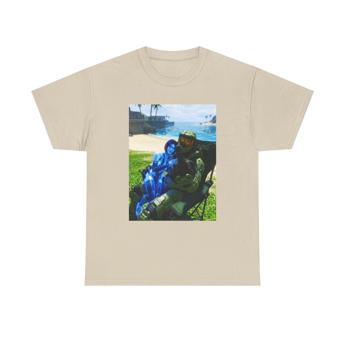Master Chief And Cortana Beach Chill Tee