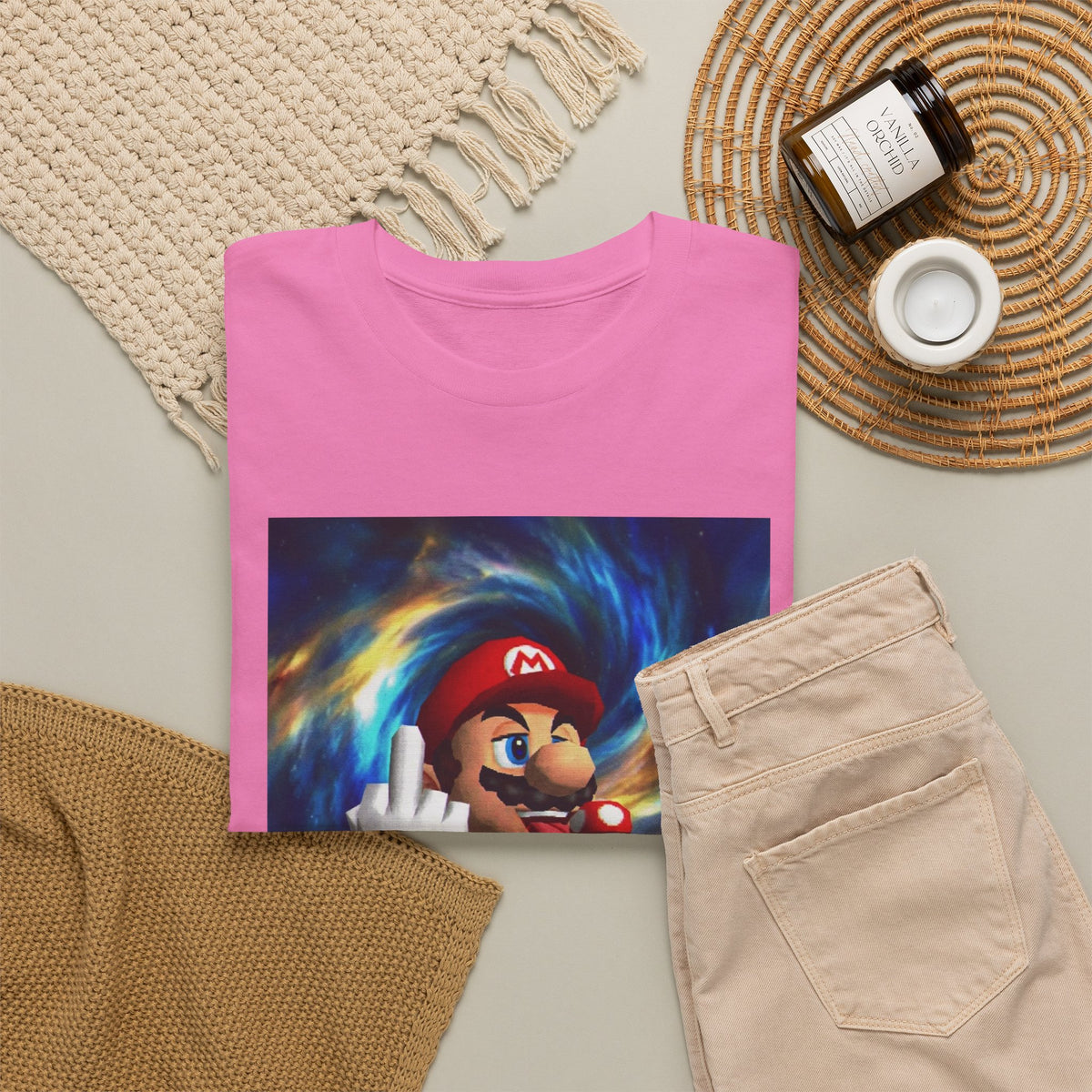 Mario Showing Middle Finger With Mushroom