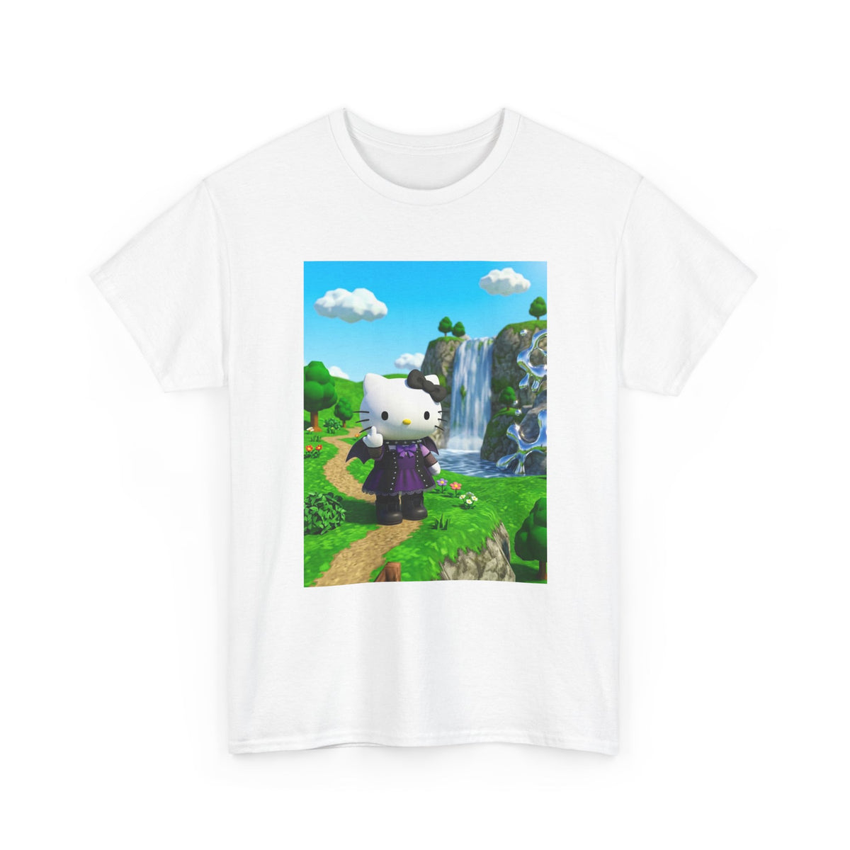 Goth Kitty Flipping Bird In Nature