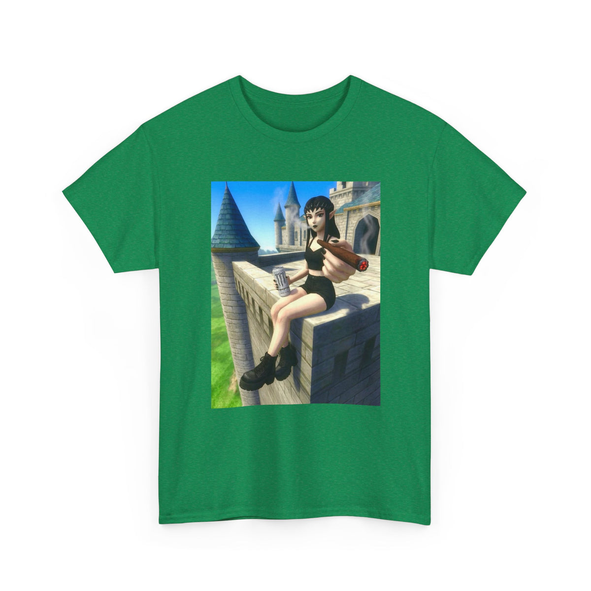 Elf Babe Chilling With Cigar And Drink Tee