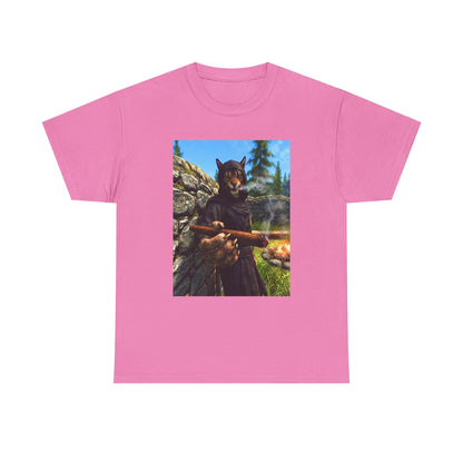 Khajiit Smoking Fat Cigar Campfire Tee