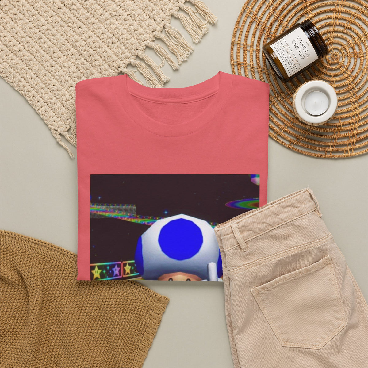 Blue Toad Flipping Off On Rainbow Road Tee