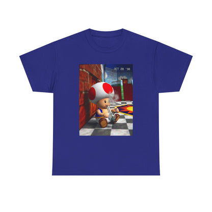 Toad Hitting Bong In Retro World Tee