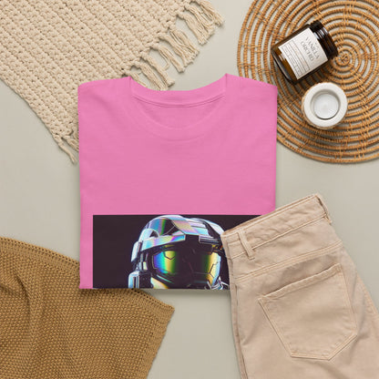 Holographic Cybernetic Sentinel Chrome Helmet Tee
