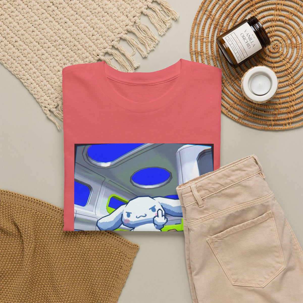 Cinnamoroll Skater Flipping Off Tee