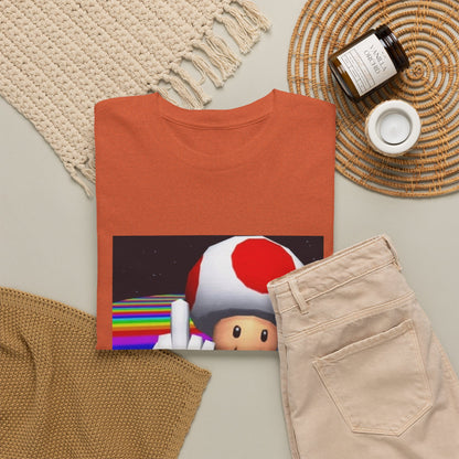 Toad Flipping The Bird On Rainbow Road Tee