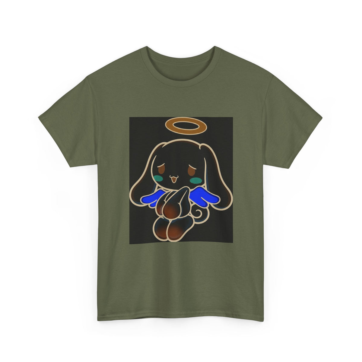 Melancholy Angel Dog Kneeling With Halo Tee