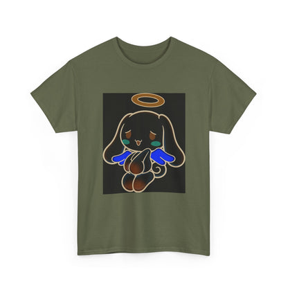 Melancholy Angel Dog Kneeling With Halo Tee