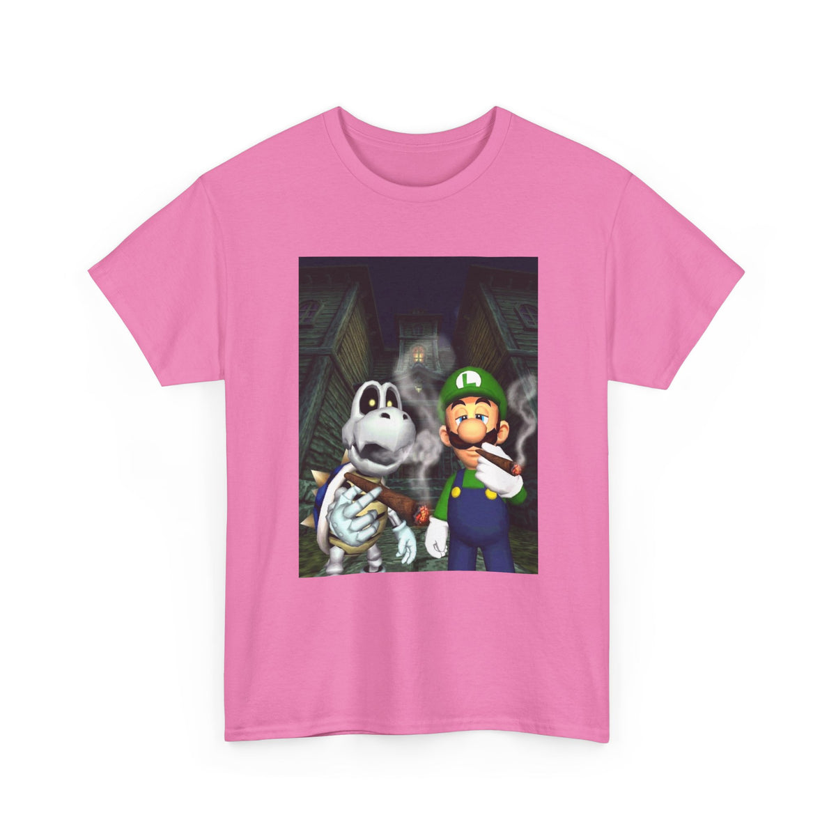 Luigi And Dry Bones Smoking In Spooky Mansion
