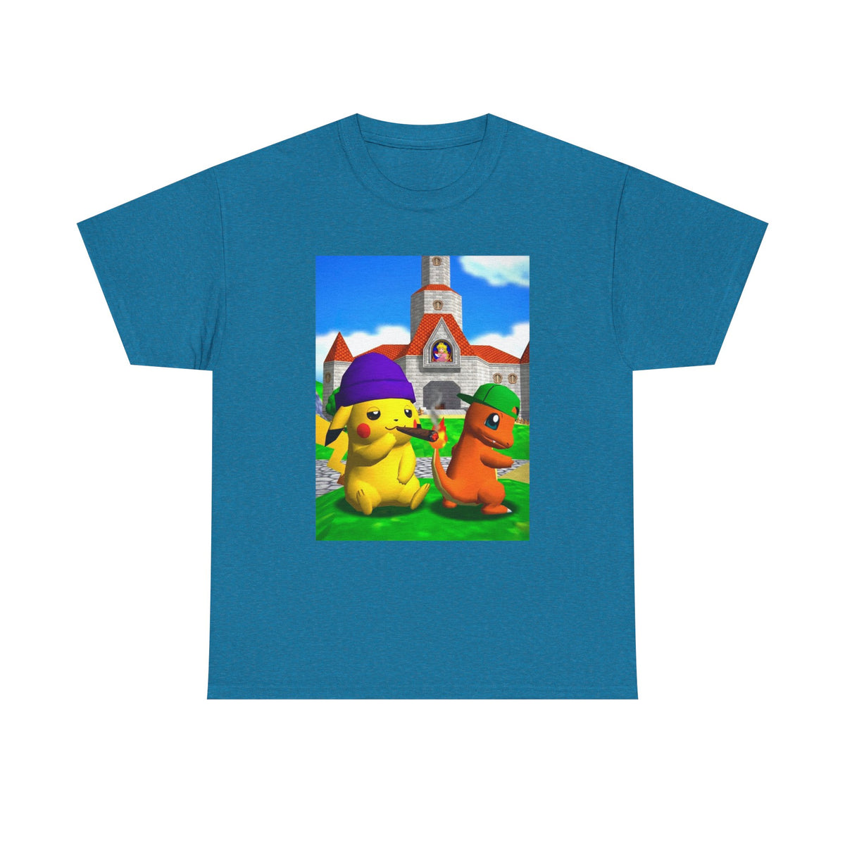 Pikachu And Charmander Chilling At Peach's Castle Tee