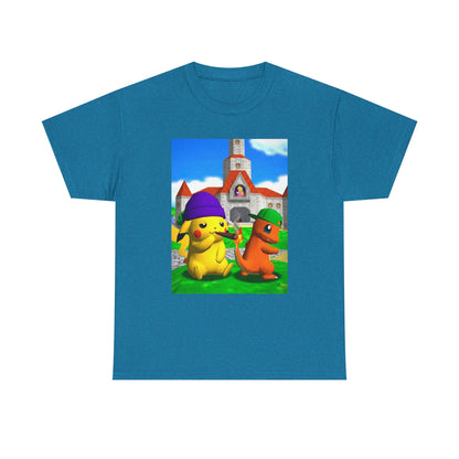 Pikachu And Charmander Chilling At Peach's Castle Tee