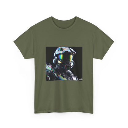 Holographic Cybernetic Sentinel Chrome Helmet Tee