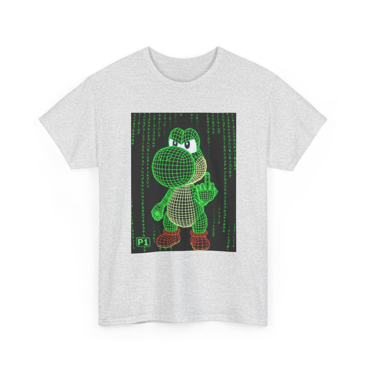 Wireframe Yoshi Flipping The Bird Tee