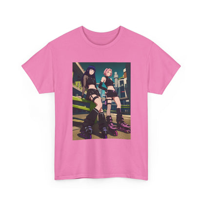 Anime Rollerblade Duo On City Street Tee